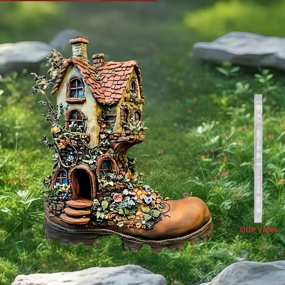 Smart Garden Ornaments - 1PCS shoe shaped fairy tale castle