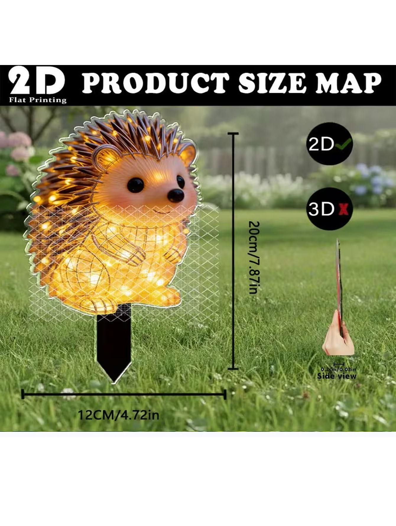 2D luminous hedgehog garden gr - Smart Garden Ornaments recension och pris