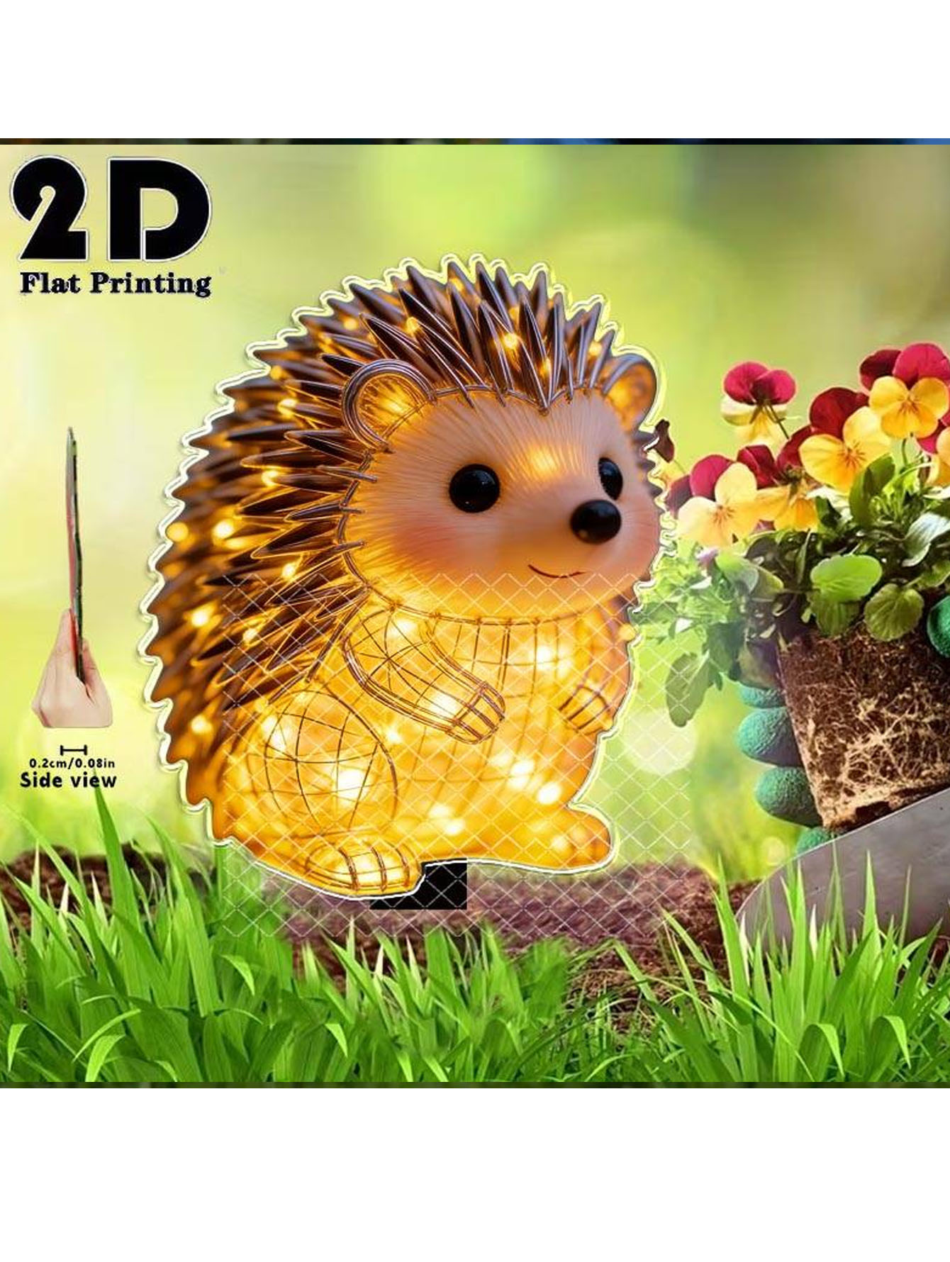 2D luminous hedgehog garden gr - Smart Garden Ornaments recension och pris