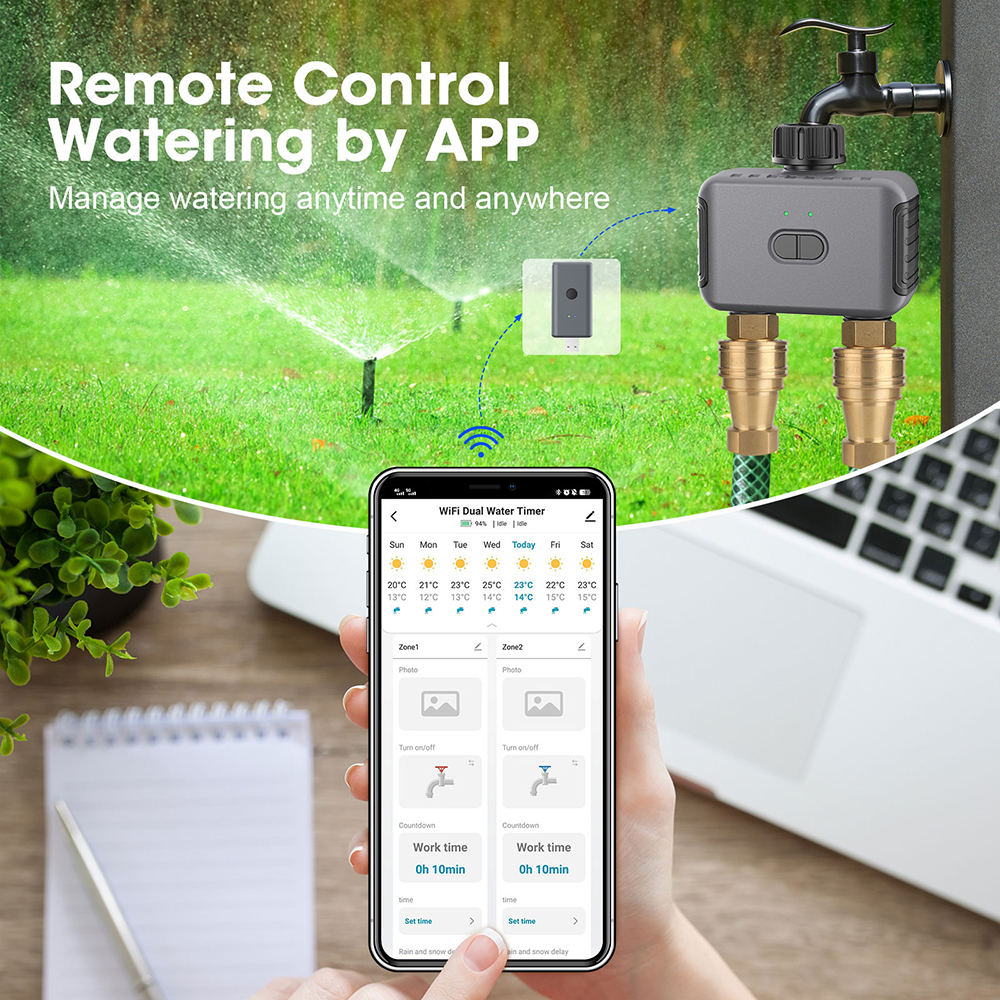 Tuya Smart Dual Water Timer Bl - Smart Garden Outdoor recension och pris