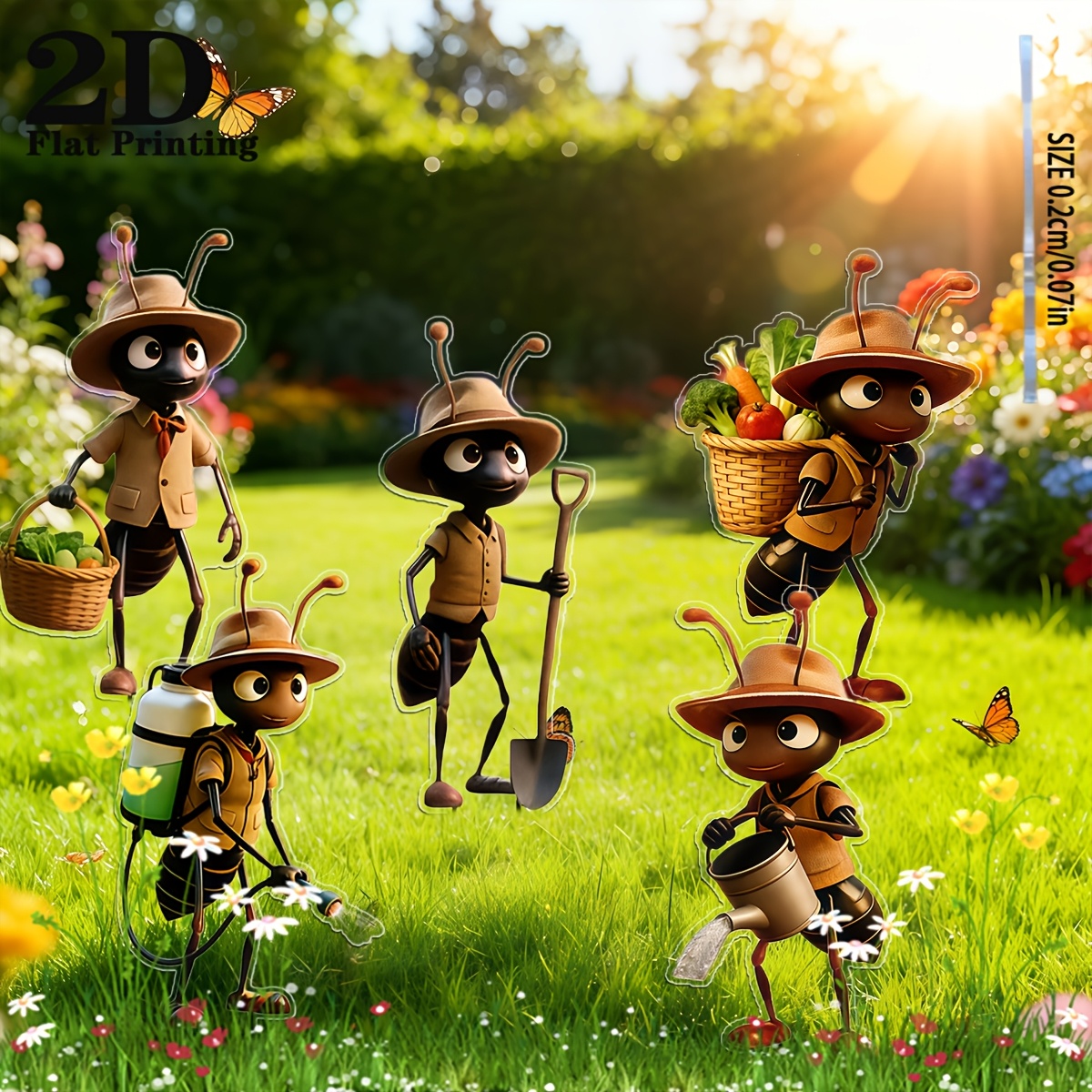 2D Flat, 3Pc Ant Acrylic Garde - Smart Garden Ornaments recension och pris