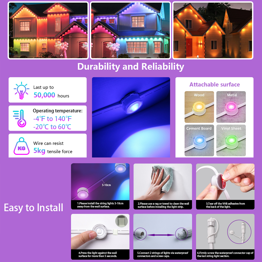 Smart WIFI RGB Eaves Lighting  - Smart Garden Outdoor recension och pris