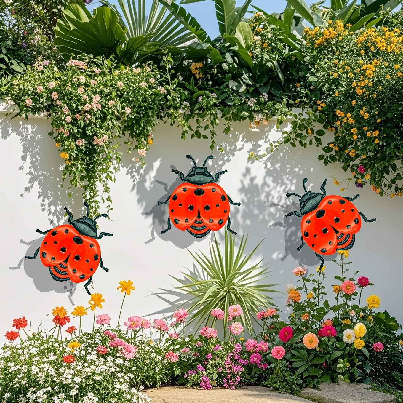 3pcs metal ladybug wall decor  - Smart Garden Ornaments recension och pris