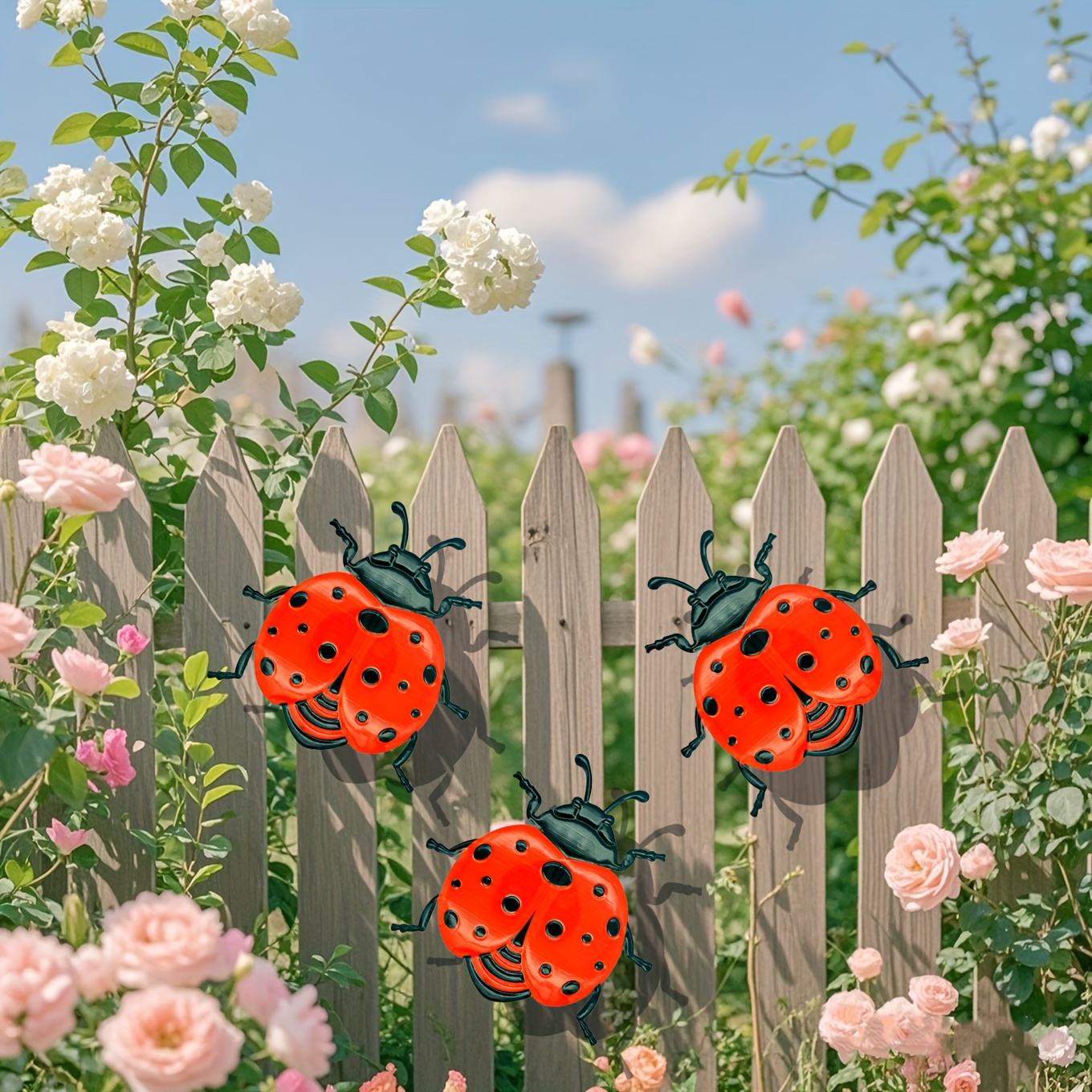 3pcs metal ladybug wall decor  - Smart Garden Ornaments recension och pris