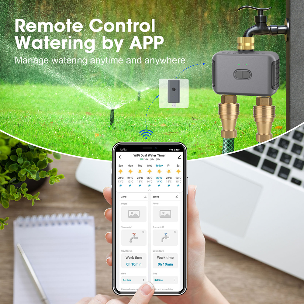 Tuya 2 Zone Watering Timer Gar - Smart Garden System recension och pris